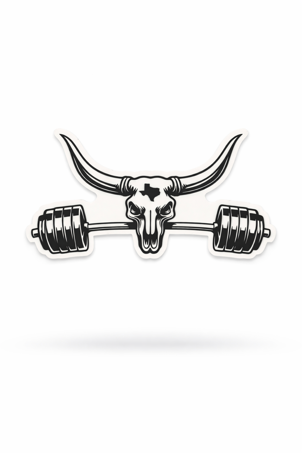 3D Barbell Decal - Blk/White