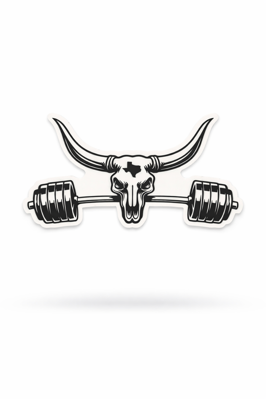 3D Barbell Decal - Blk/White
