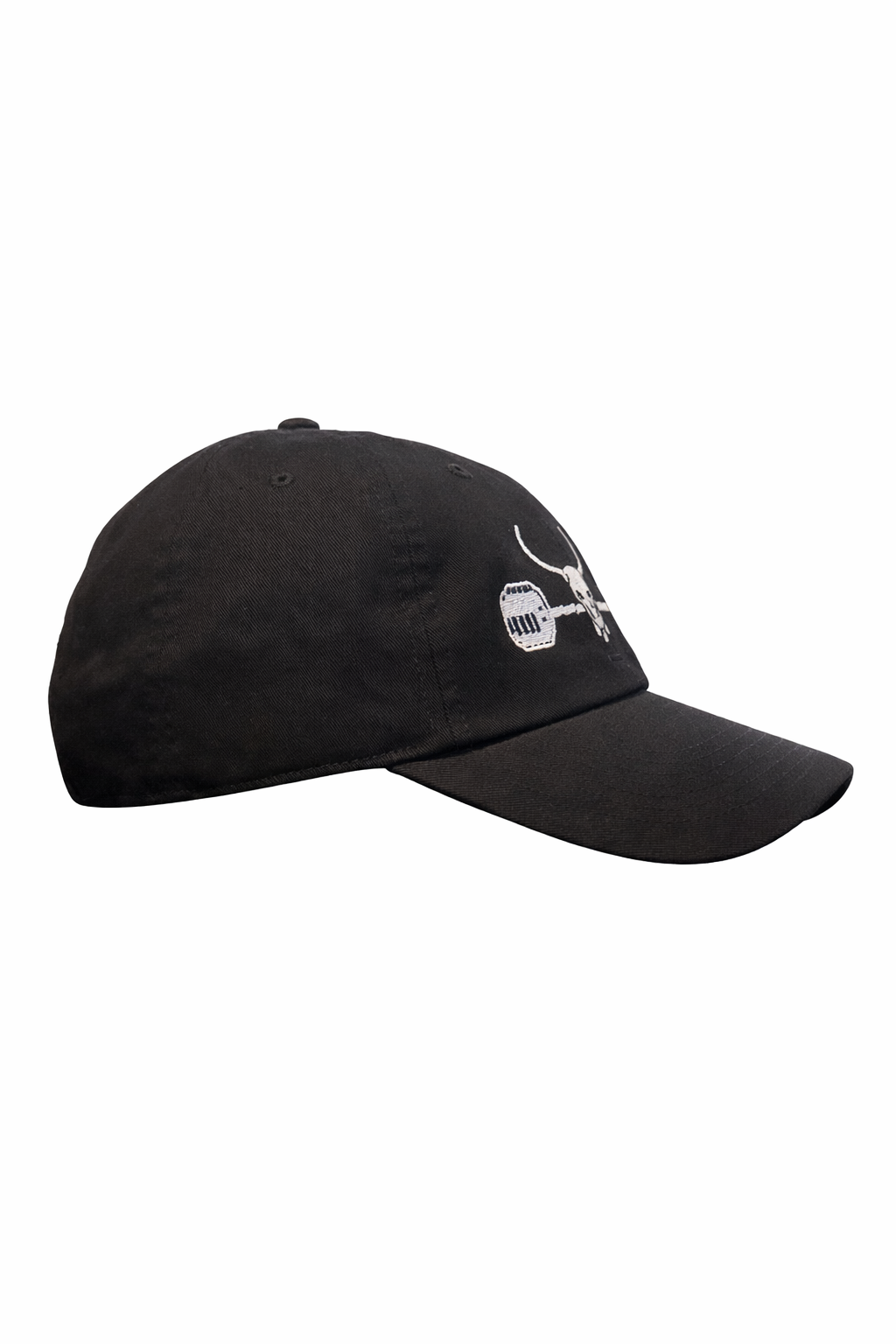 OG Barbell Logo Dad Hat- Blk/ White
