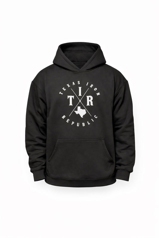 Texas Cross Emblem Pullover Hoodie – Black (Heavyweight)