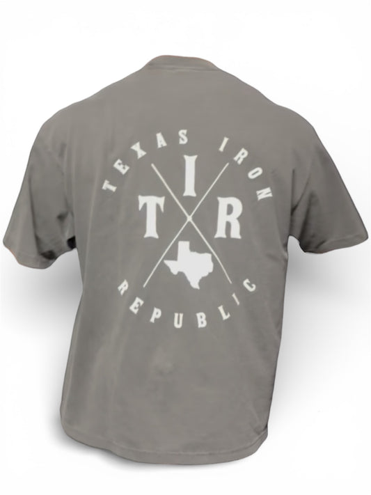 Texas Cross Emblem Tee- Dark Grey (Heavyweight)